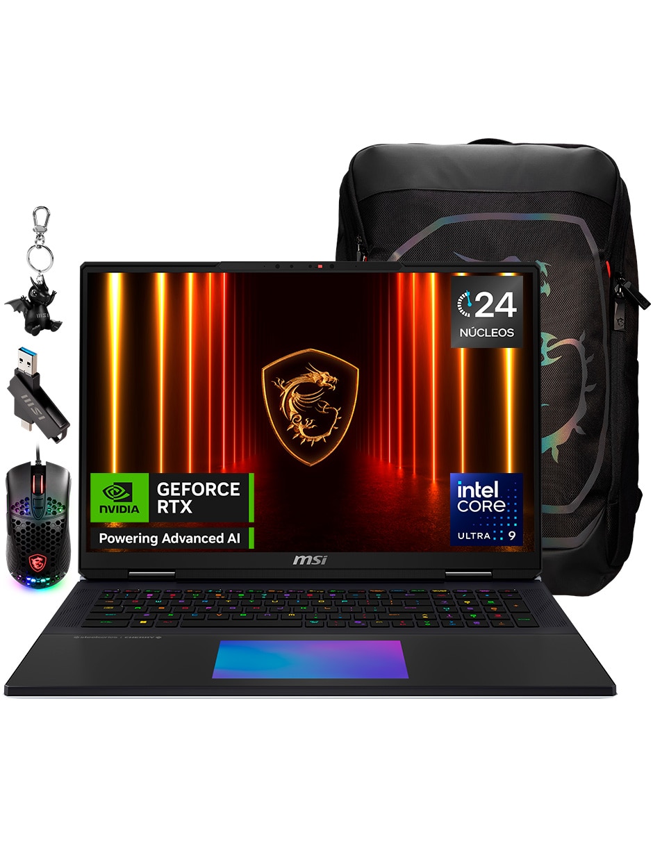 MSI Laptop MSI Titan 18 Hx AI a2xwjg-256mx 18 pulgadas UHD+ Intel Core Ultra 9 NVIDIA GeForce RTX 5090 64 GB RAM 4 TB SSD