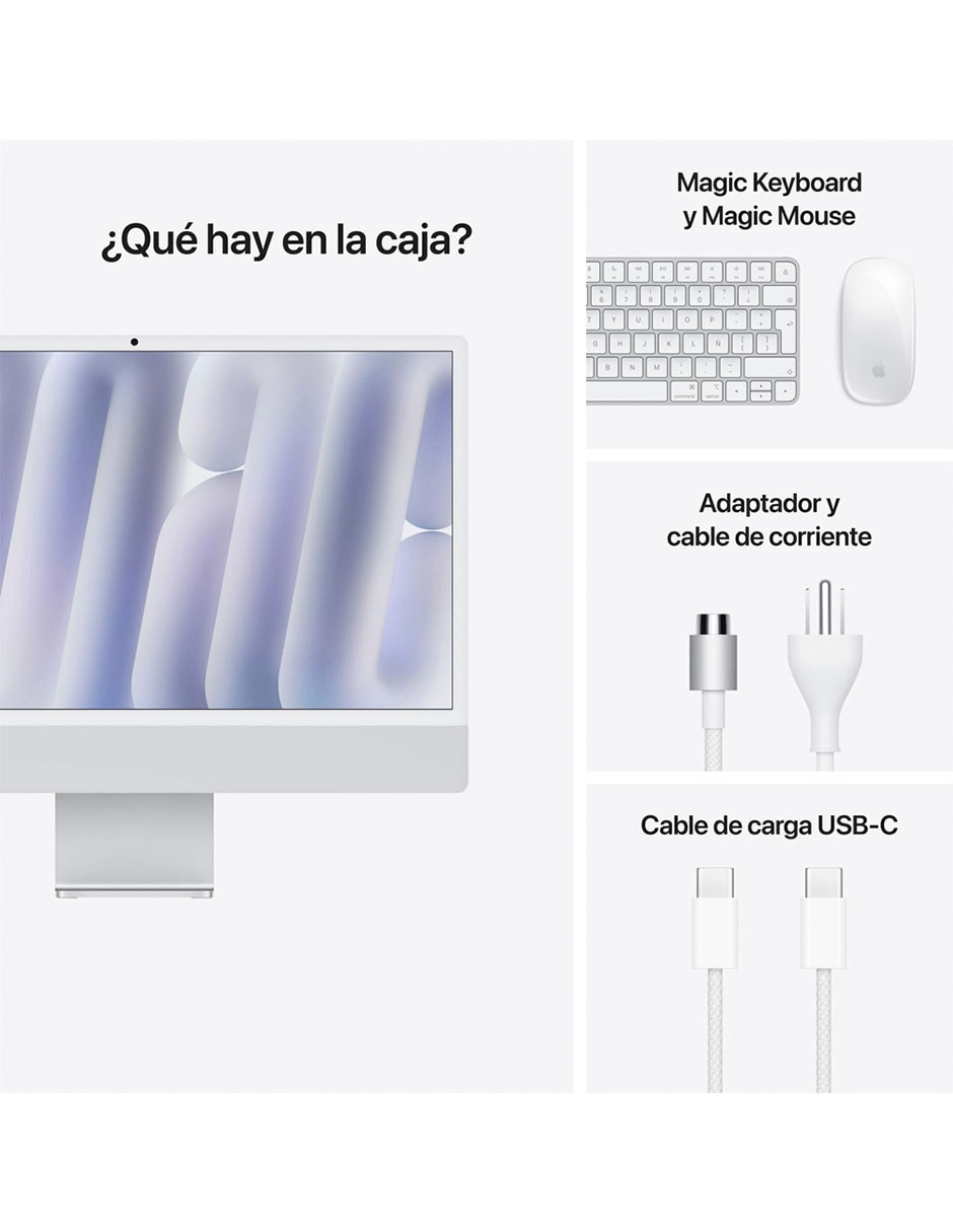 Apple iMac 24 pulgadas M4 16 GB RAM 1 TB SSD plata