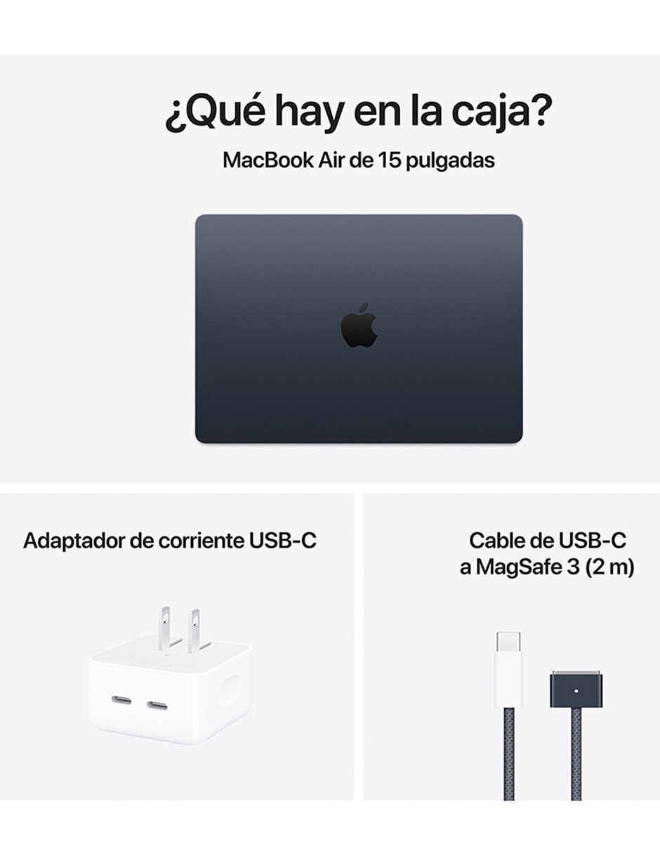MacBook Air 15 pulgadas M4 16 GB RAM 256 GB SSD azul medianoche MacBook Air 15 pulgadas M4 16 GB RAM 256 GB SSD azul medianoche