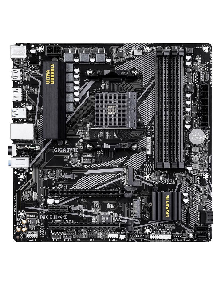 Tarjeta madre b550m Ds3h Ac R2 compatible con procesador AMD Tarjeta madre b550m Ds3h Ac R2 compatible con procesador AMD
