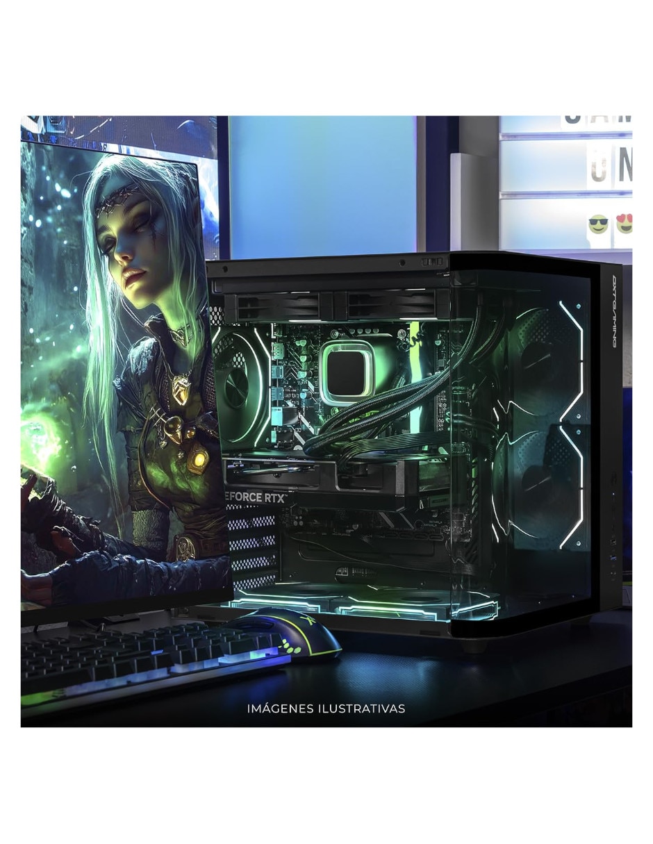 Computadora gamer DXTR532GB55060TIT7 Intel core ultra 7 NVIDIA GeForce RTX 5060 Ti 16 GB 1 TB 4