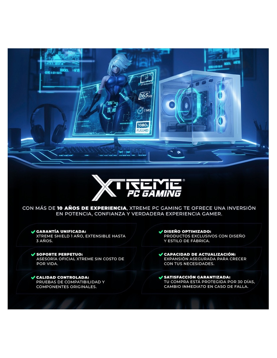 Computadora XTMSIR732GBRX7600MMF 27 pulgadas Full HD AMD Ryzen 7 AMD Radeon RX 7600 16 GB 1 TB 8