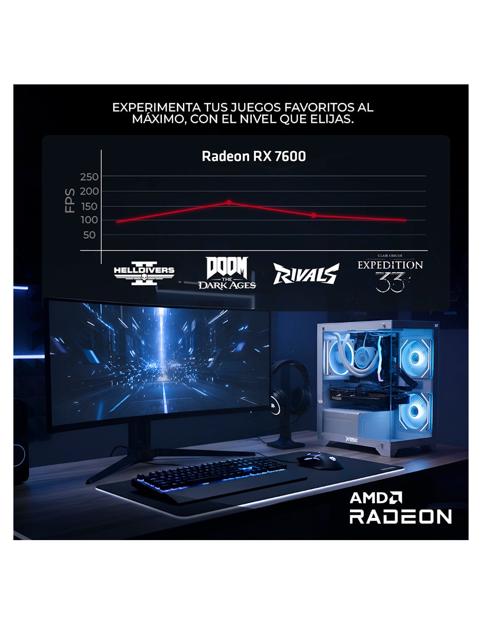 Computadora XTMSIR732GBRX7600MMF 27 pulgadas Full HD AMD Ryzen 7 AMD Radeon RX 7600 16 GB 1 TB 9