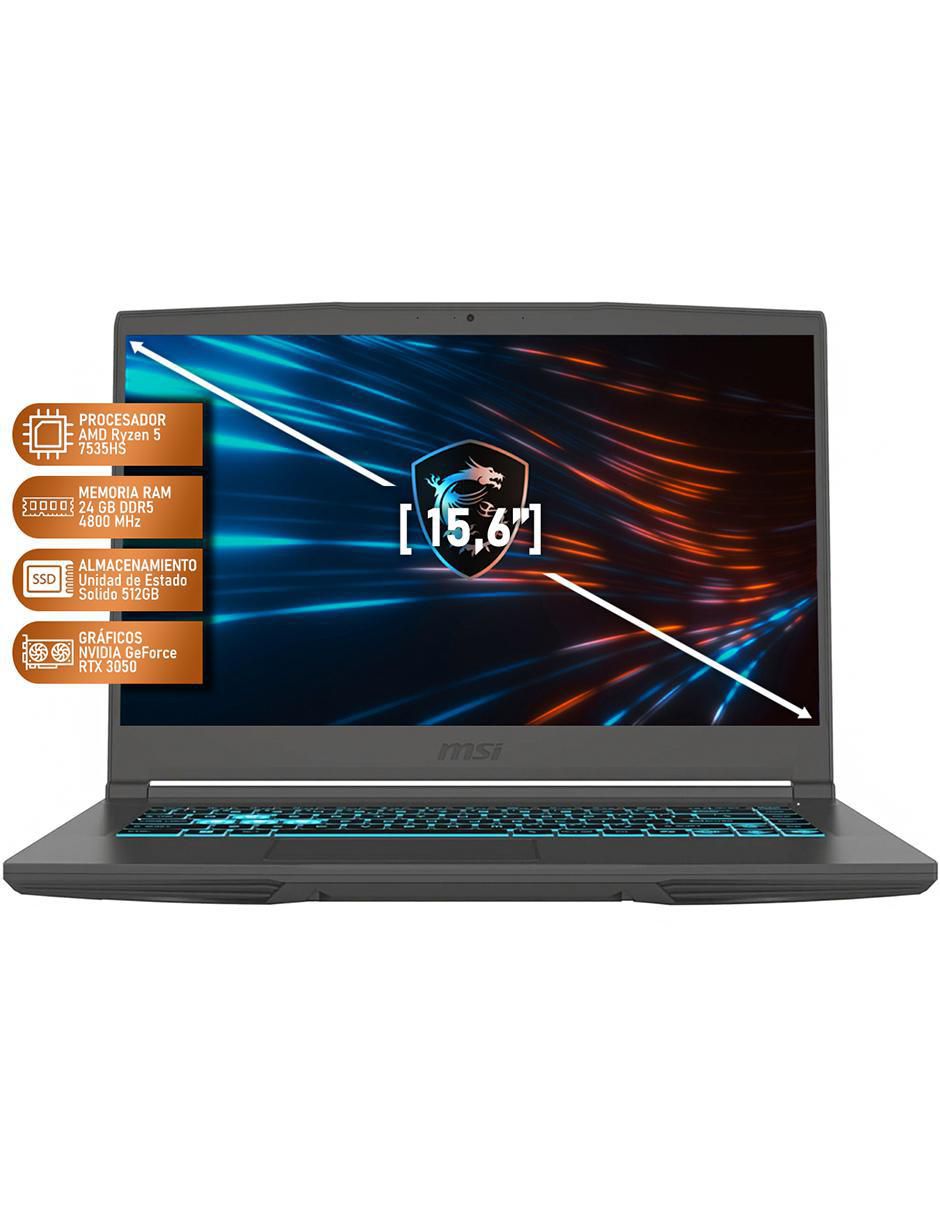 Laptop gamer no thin a15 15.6 pulgadas full hd amd ryzen 5 nvidia geforce rtx 3050 24 gb "ram" no aplica 512 gb ssd no aplica 8