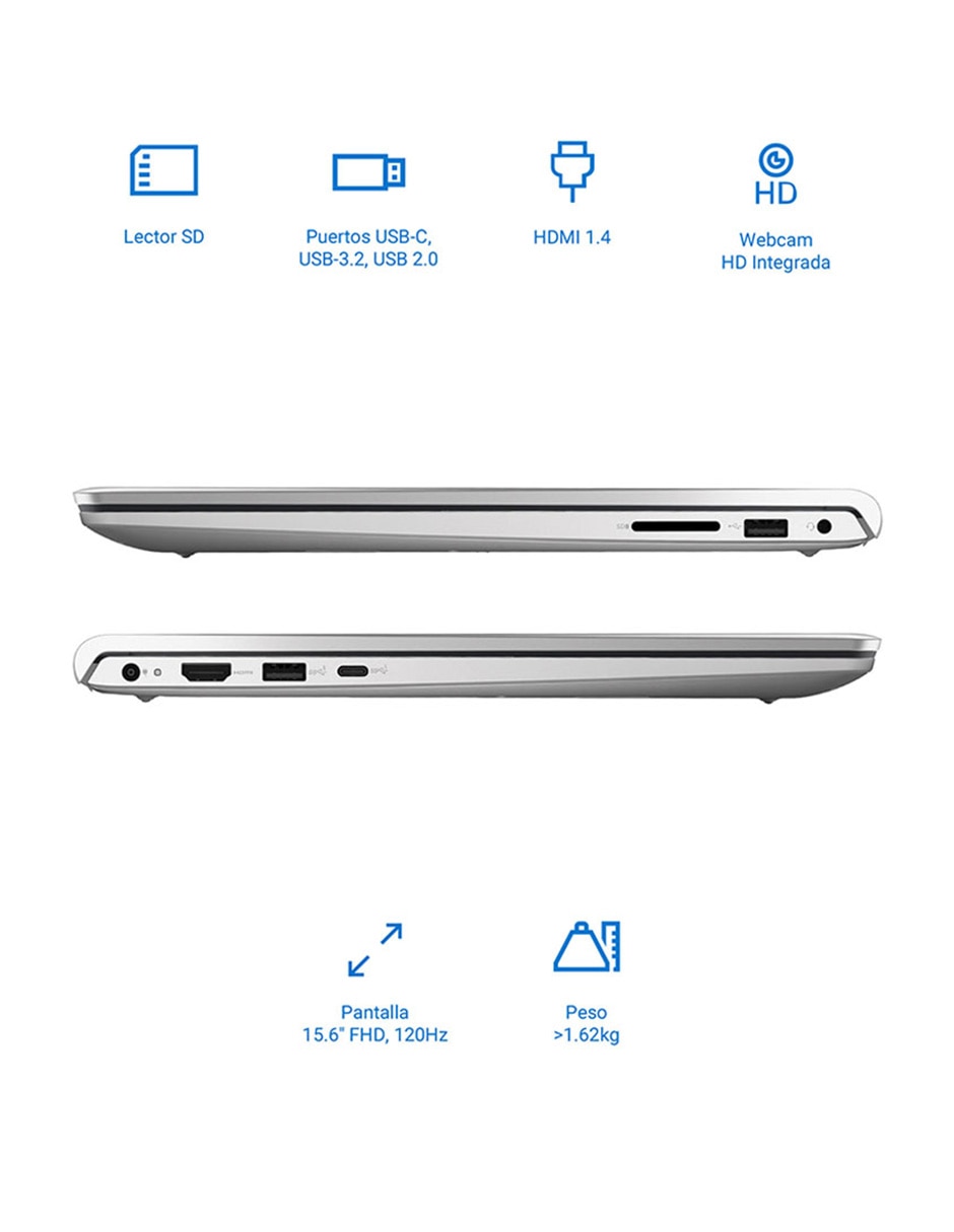 Laptop thin & light Dell DC15250 15.6 pulgadas Full HD Intel Core i5 Intel UHD 16 GB RAM 512 GB SSD