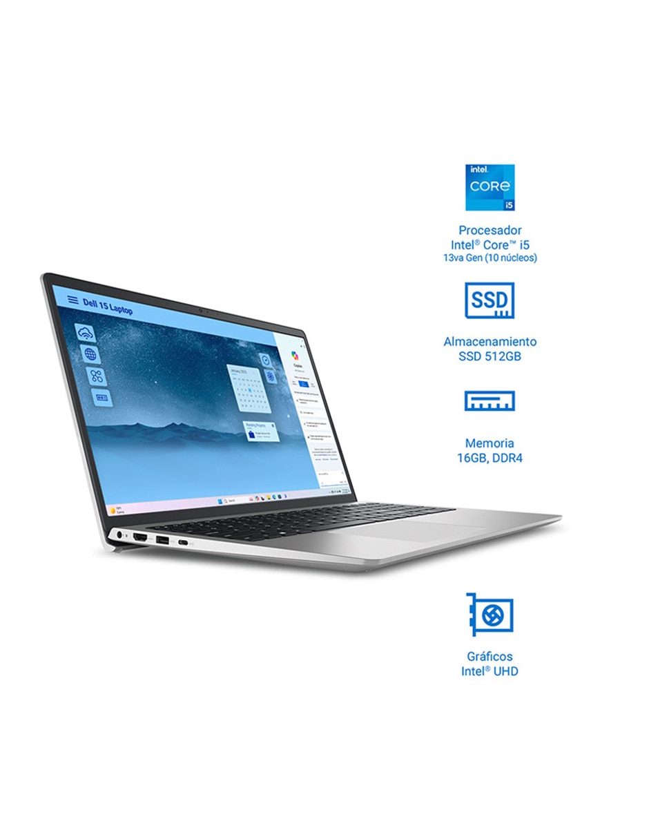 Laptop thin & light DC15250 15.6 pulgadas Full HD Intel Core i5 Intel UHD 16 GB RAM 512 GB SSD