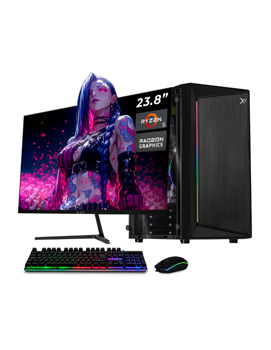 Computadora gamer XTACR516GBVEGA7MKB 23.8 pulgadas Full HD AMD Ryzen 5 AMD Radeon Graphics 16 GB RAM 500 GB SSD