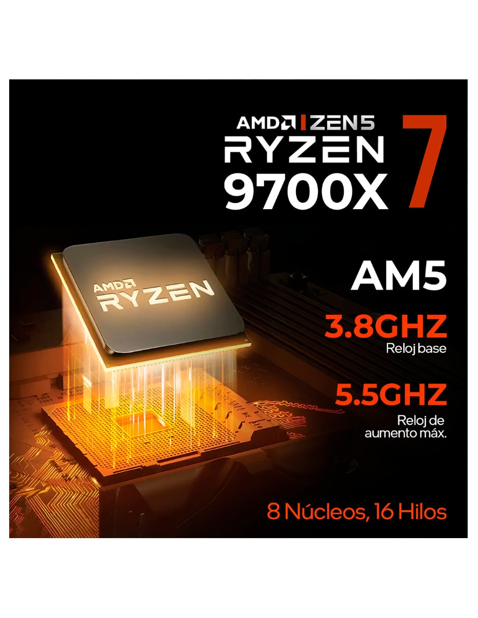 Computadora gamer XTBRR732GB55060TEB AMD Ryzen 7 Nvidia Geforce RTX 5060 16 GB RAM 1 TB SSD 6