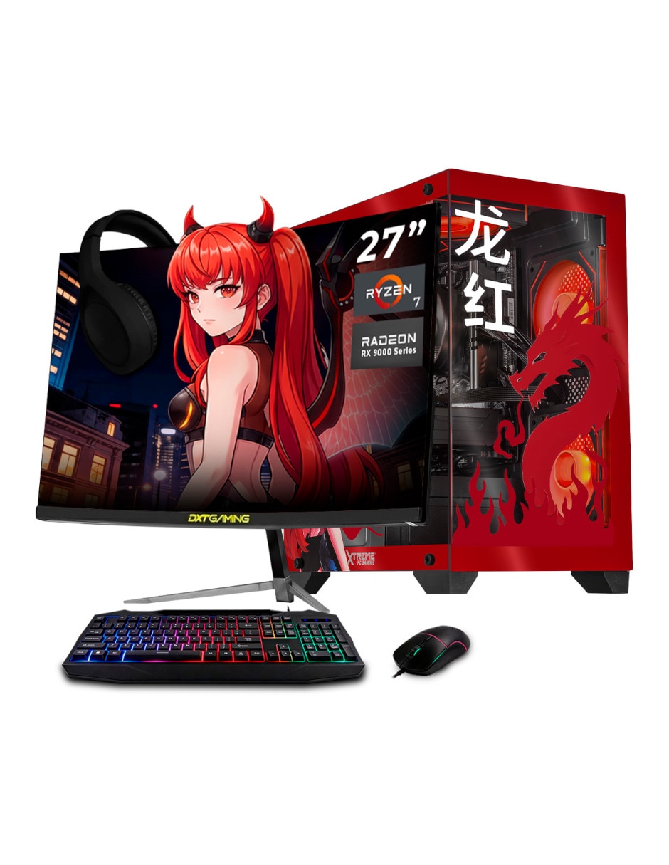 Computadora gamer XTPCR732GBRX7600MSD 27 pulgadas Full HD AMD Ryzen 7 AMD Radeon RX 9060 32 GB RAM 1 TB SSD 1