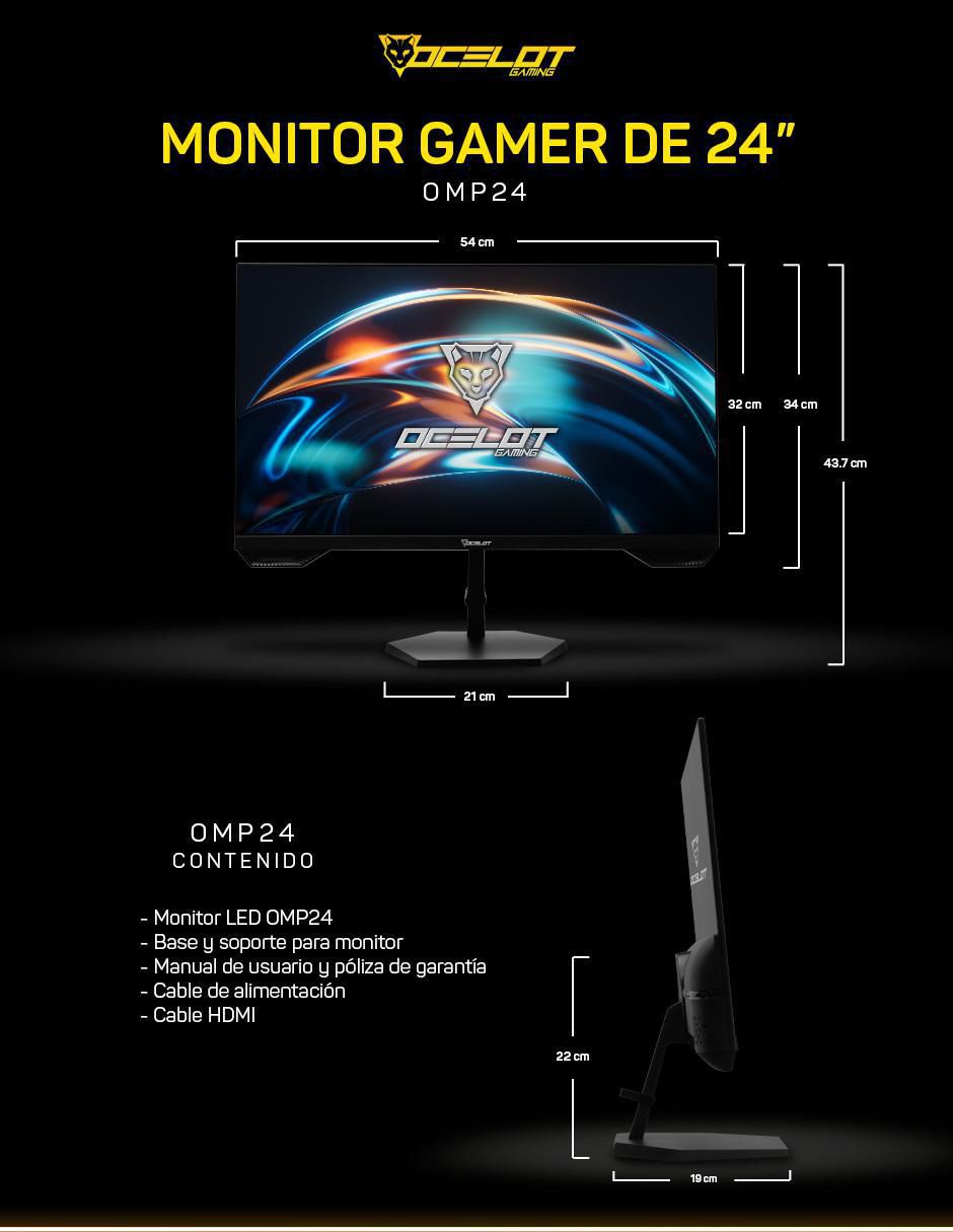 Monitor gamer omp24 IPS Full HD 23.8 pulgadas omp24 12