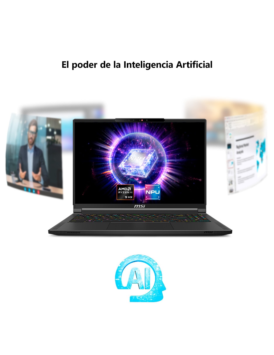 Laptop gamer Stealth A16 AI+ A3XWFG-020MX 16 pulgadas QHD+ AMD Ryzen AI 9 HX 370 NVIDIA GeForce RTX 5060 32 GB RAM 1 TB SSD 9