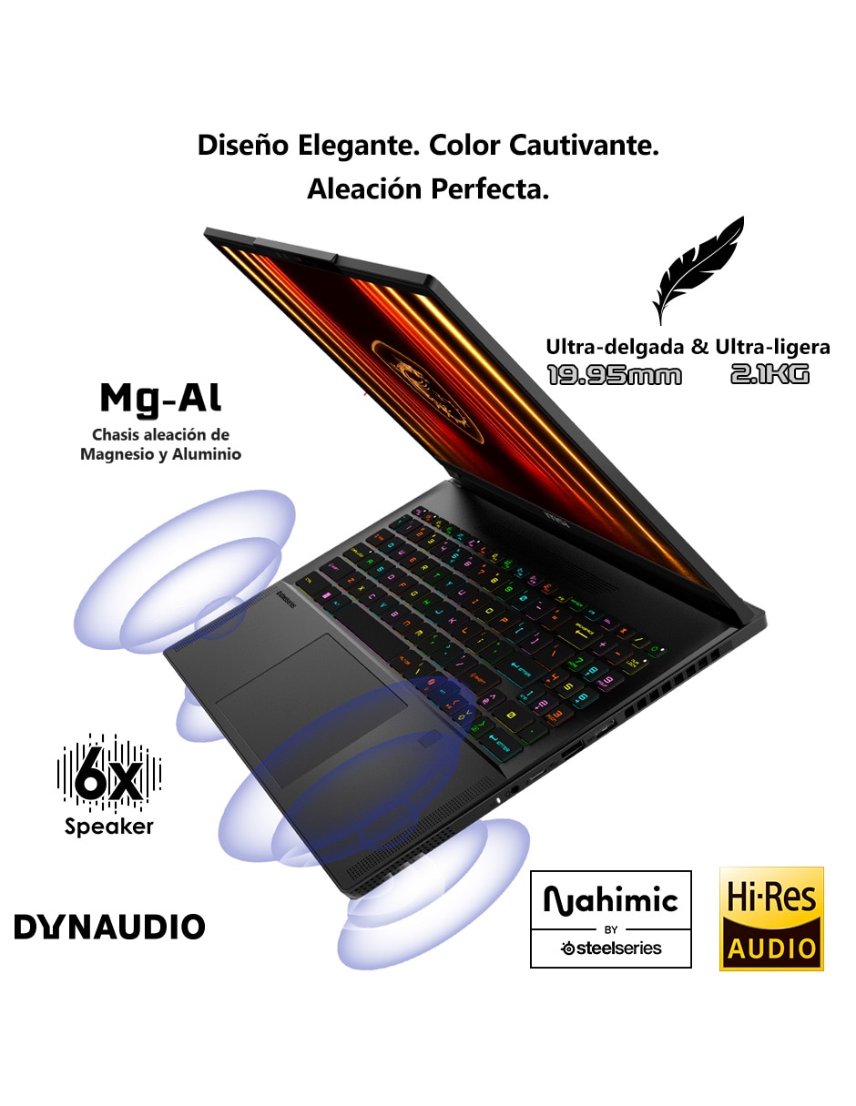 Laptop gamer Stealth A16 AI+ A3XWFG-020MX 16 pulgadas QHD+ AMD Ryzen AI 9 HX 370 NVIDIA GeForce RTX 5060 32 GB RAM 1 TB SSD 10