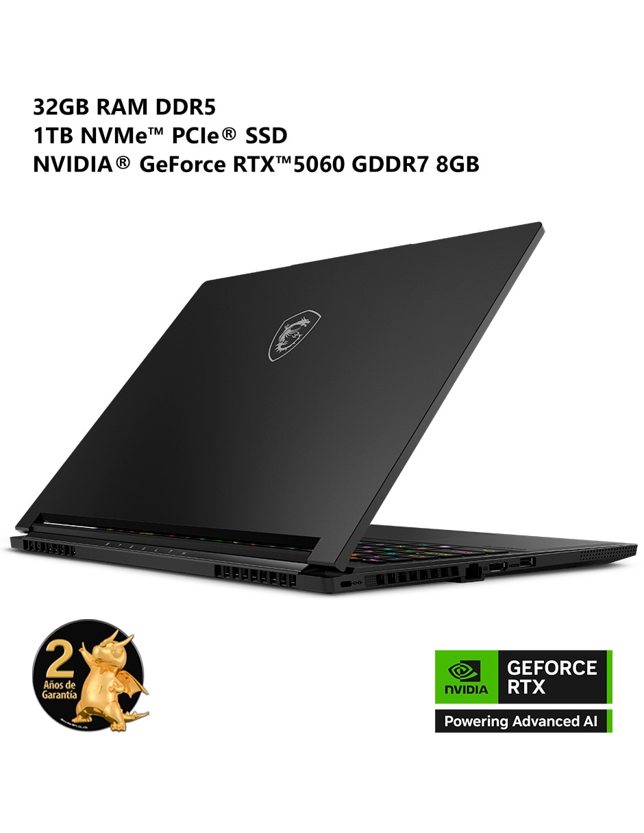 Laptop gamer Stealth A16 AI+ A3XWFG-020MX 16 pulgadas QHD+ AMD Ryzen AI 9 HX 370 NVIDIA GeForce RTX 5060 32 GB RAM 1 TB SSD 14