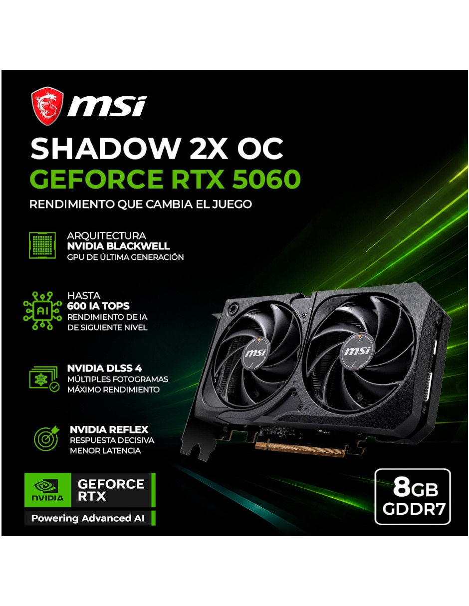 Tarjeta de video msi geforcertx50608shadow2