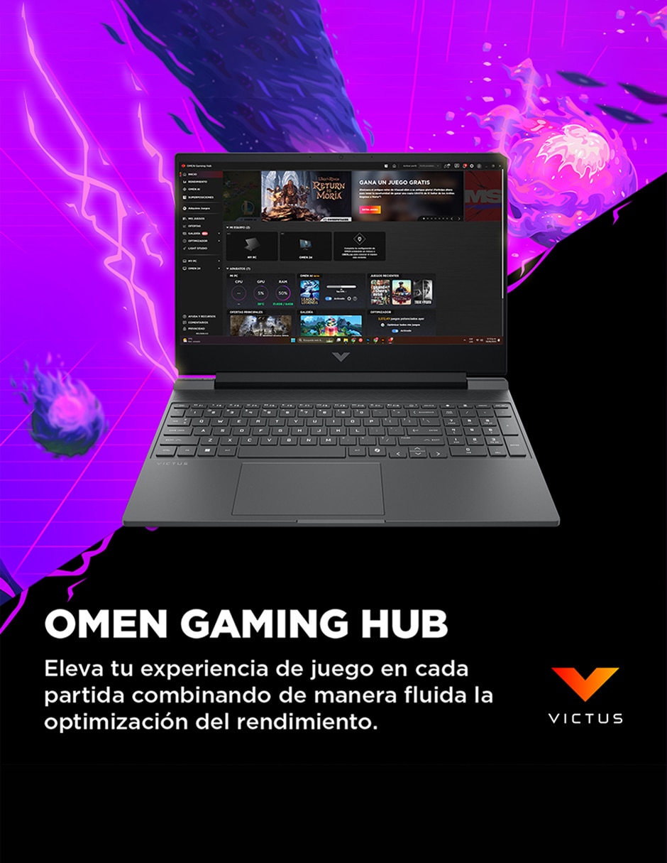 Laptop gamer Victus gaming 15-fa2017la 15.6 pulgadas full HD intel core i5 Nvidia geforce rtx 5050 16 GB RAM 512 GB SSD 6