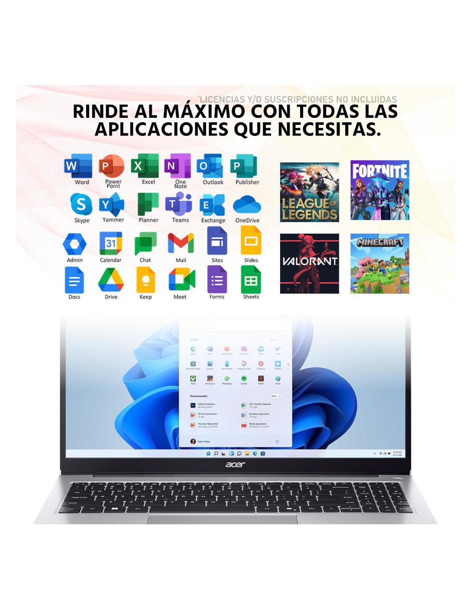 Laptop Aspire Lite 15 15.6 pulgadas Full HD AMD Ryzen 7 AMD Radeon 32 GB RAM 1 TB SSD