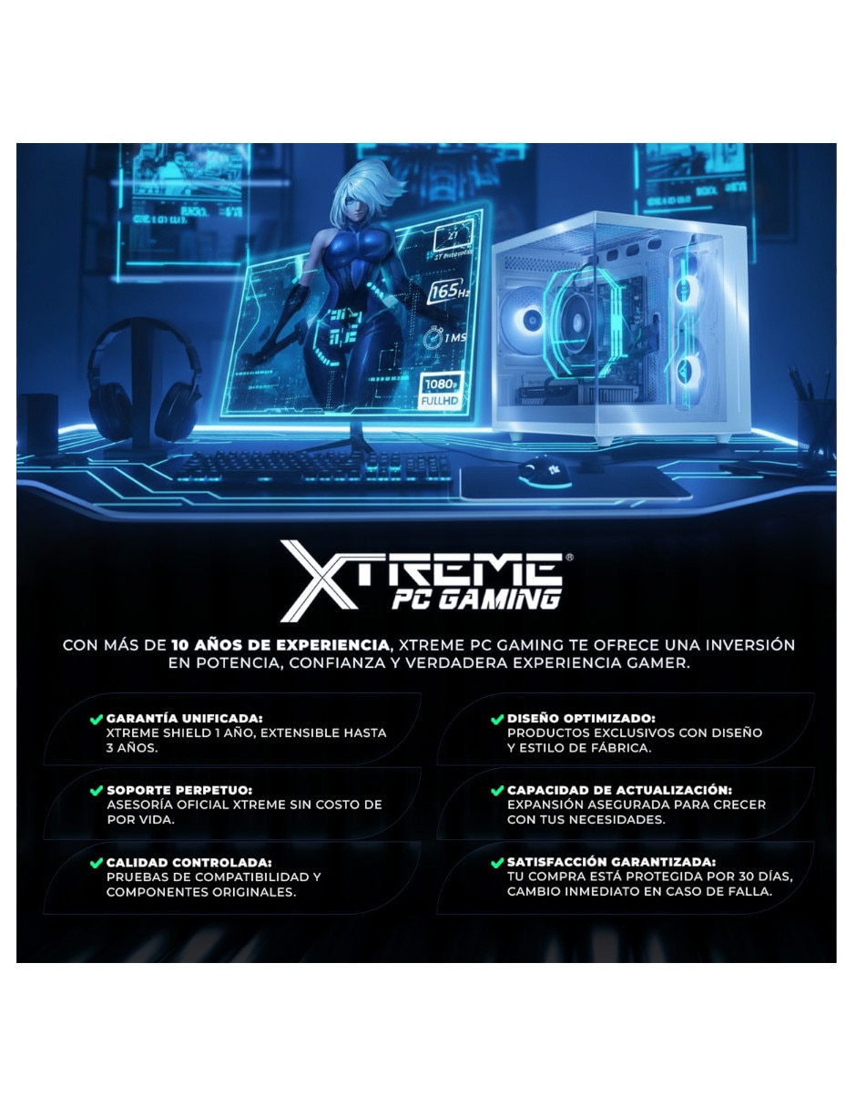 Computadora gamer XTPCI732GB5070NB Intel Core i7 NVIDIA GeForce RTX 5070 32 GB RAM 1 TB SSD 6