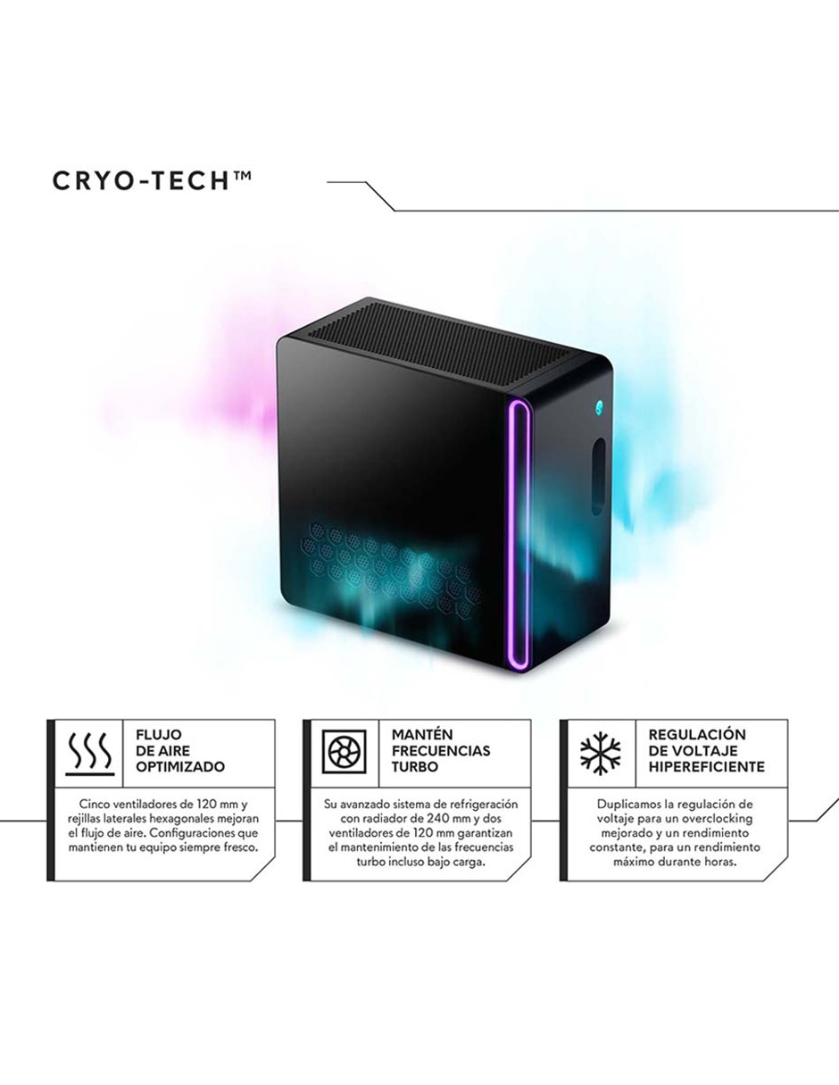 Computadora de escritorio Alienware dt act1250 intel core ultra 7 265f nvidia geforce rtx 4060 ti 32 gb ram1 tb ssd 3