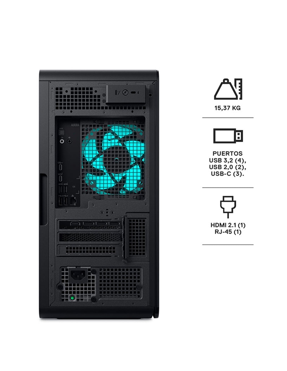 Computadora de escritorio Alienware dt act1250 intel core ultra 7 265f nvidia geforce rtx 4060 ti 32 gb ram1 tb ssd 4