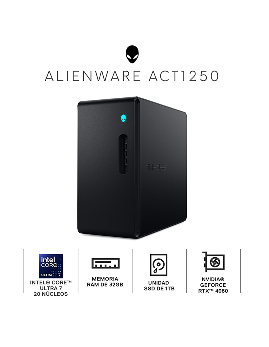 Computadora de escritorio Alienware dt act1250 intel core ultra 7 265f nvidia geforce rtx 4060 ti 32 gb ram1 tb ssd Computadora de escritorio Alienware dt act1250 intel core ultra 7 265f nvidia geforce rtx 4060 ti 32 gb ram1 tb ssd
