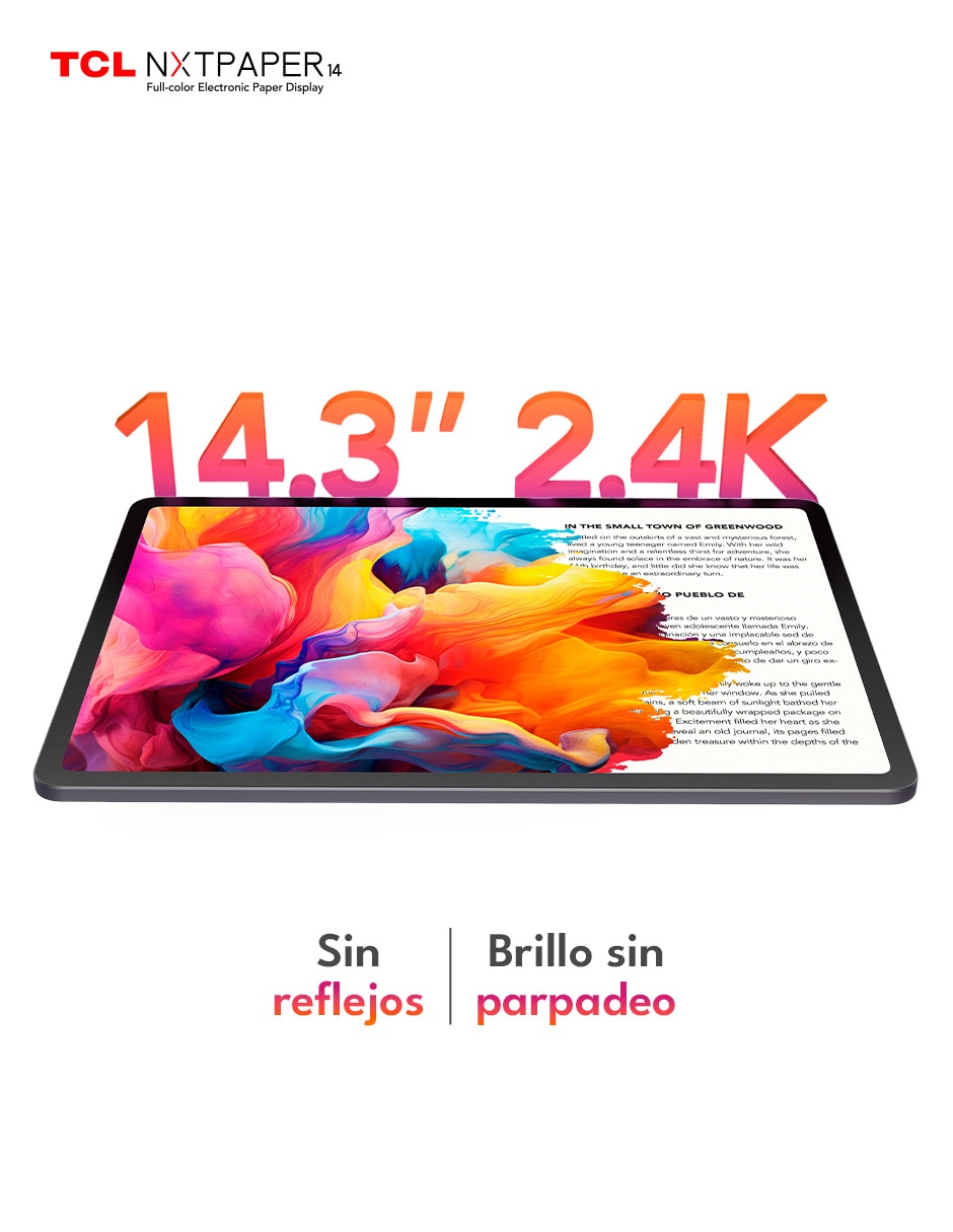 Tablet Tcl NXTPAPER 14 pulgadas 256 GB de almacenamiento de 8 GB RAM