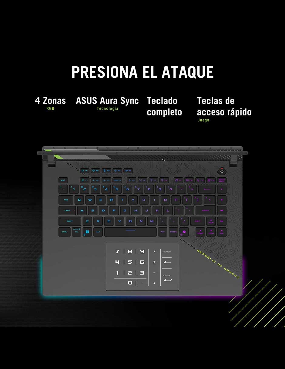 Laptop gamer ROG Strix G16 16 pulgadas WUXGA AMD Ryzen 9 NVIDIA GeForce RTX 5050 16 GB RAM 1 TB SSD 10