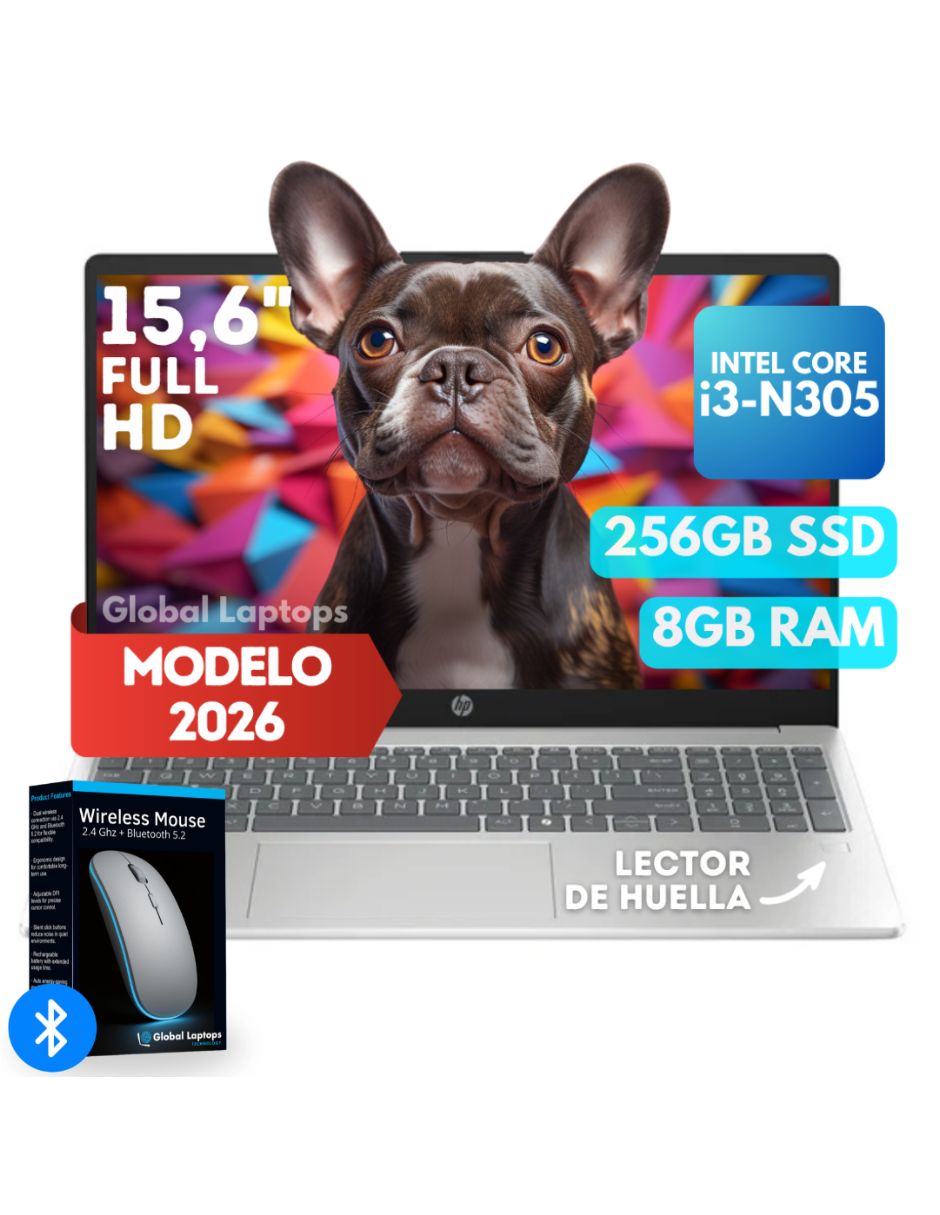 Laptop Hp 15-Fd0133 15.6 Pulgadas Full Hd Intel Core I3 Intel Uhd Graphics 8 Gb Ram 256 Gb Ssd