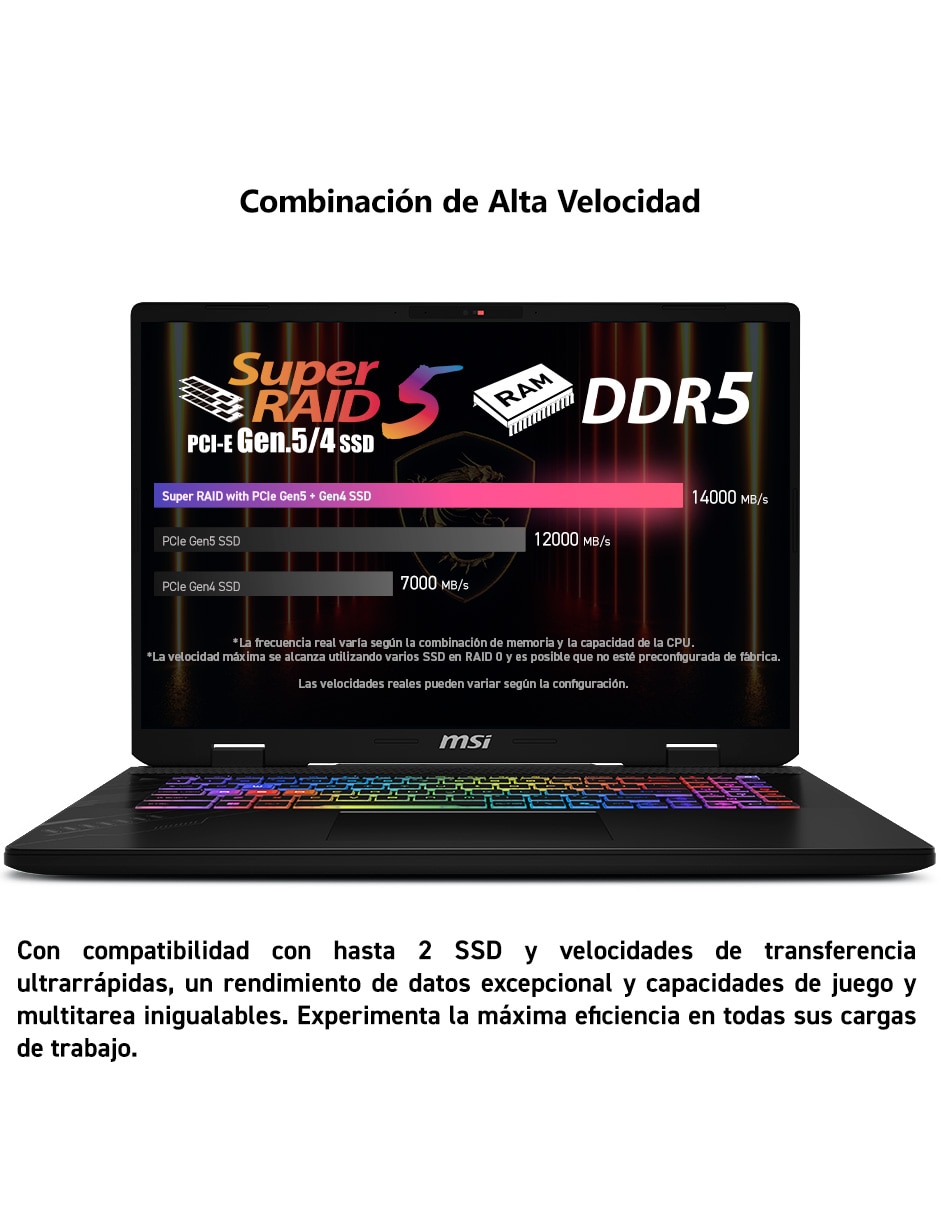Laptop gamer Crosshair A17 HX D8WFKG-046MX 17 pulgadas QHD+ AMD Ryzen 7 NVIDIA GeForce RTX 5060 16 GB RAM 1 TB SSD 14