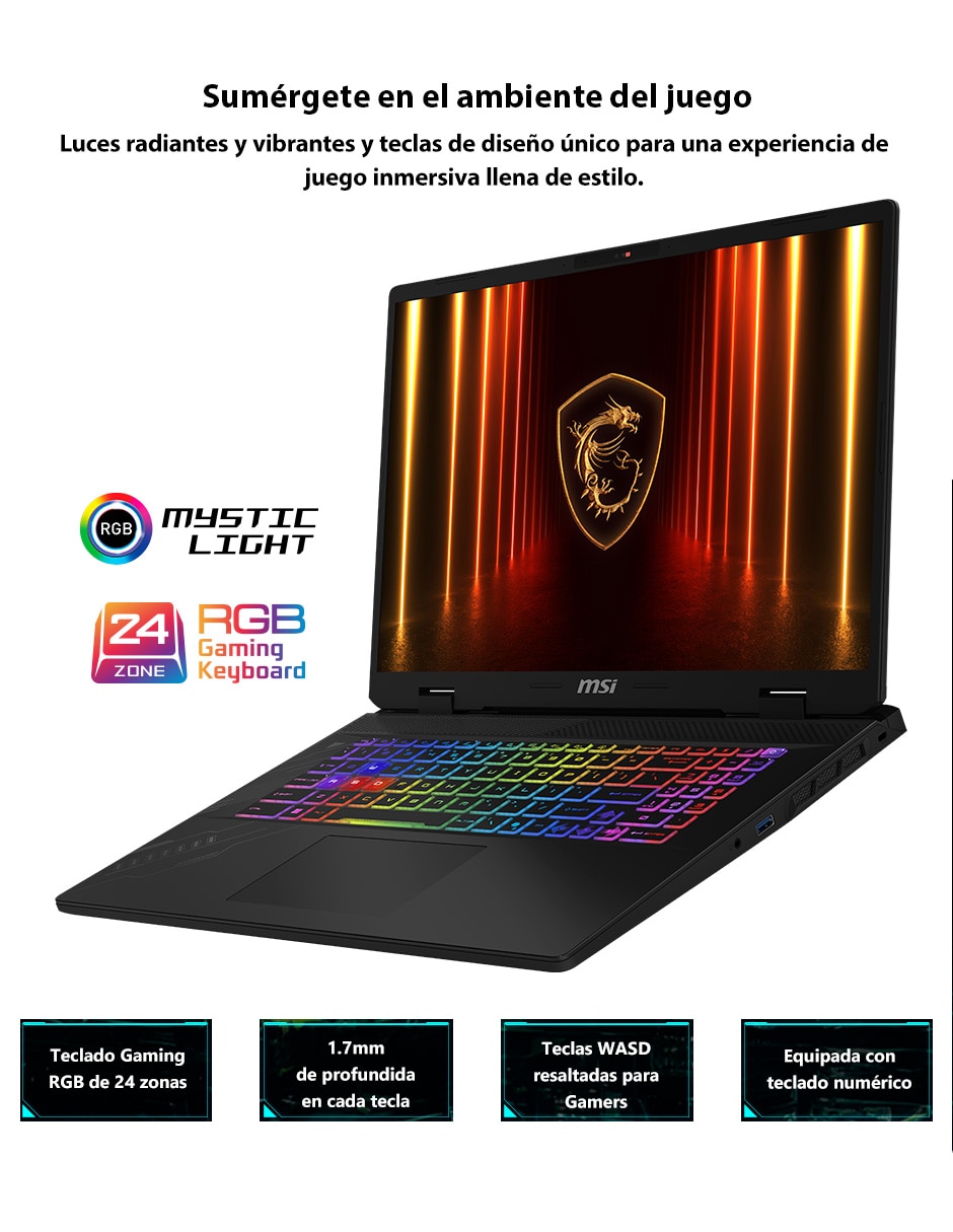 Laptop gamer Crosshair A17 HX D8WFKG-046MX 17 pulgadas QHD+ AMD Ryzen 7 NVIDIA GeForce RTX 5060 16 GB RAM 1 TB SSD 16