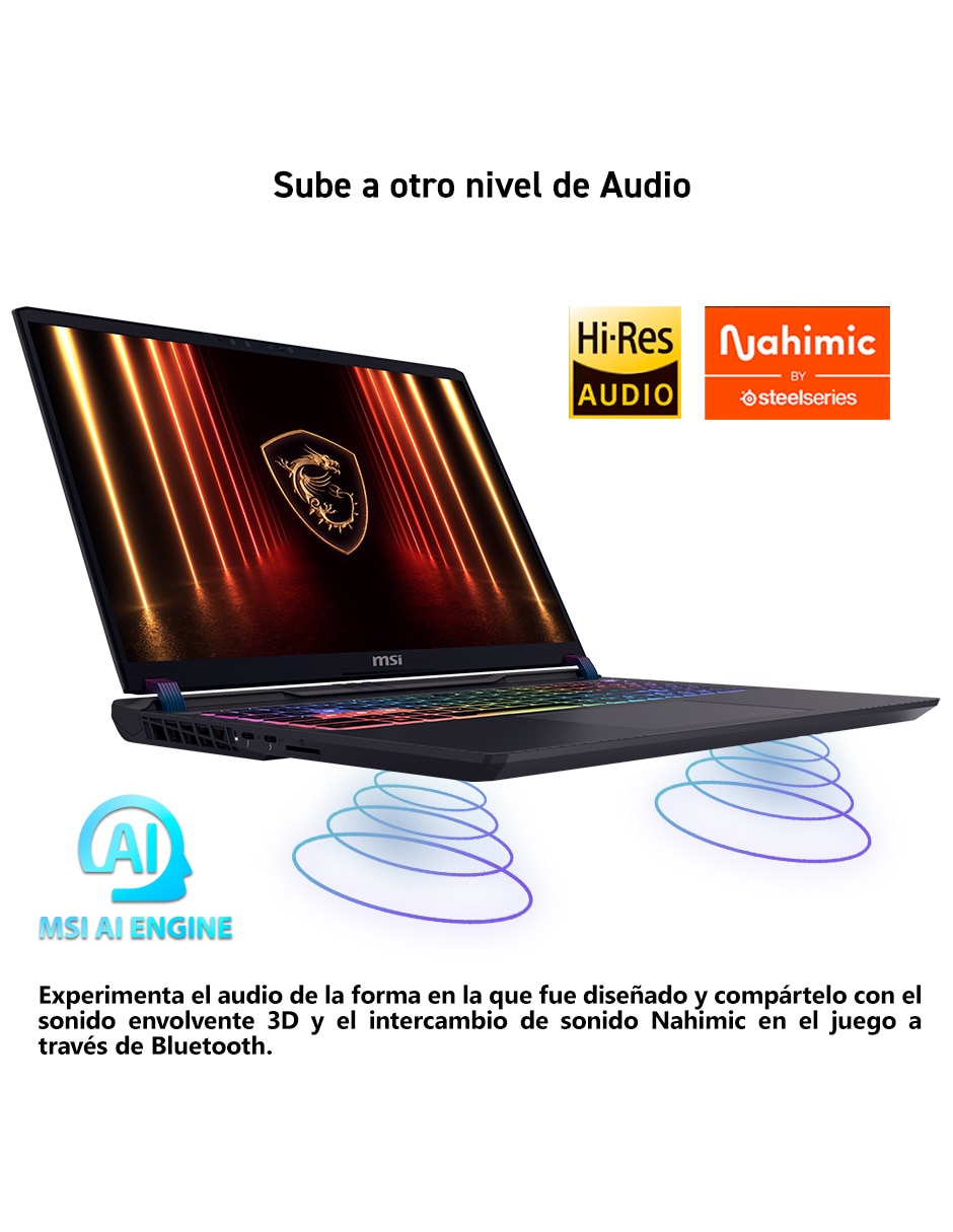 Laptop gamer Vector 16 HX AI A2XWJG-652MX 16 pulgadas QHD+ Intel Core Ultra 9 NVIDIA GeForce RTX 5090 64 GB RAM 2 TB SSD 17