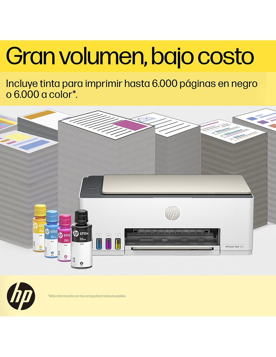 Multifuncional HP Smart Tank 523 de tinta continua alámbrica a color