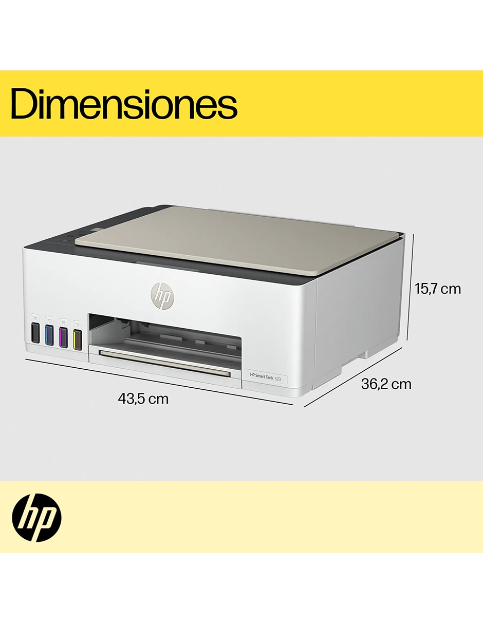 Multifuncional HP Smart Tank 523 de tinta continua alámbrica a color