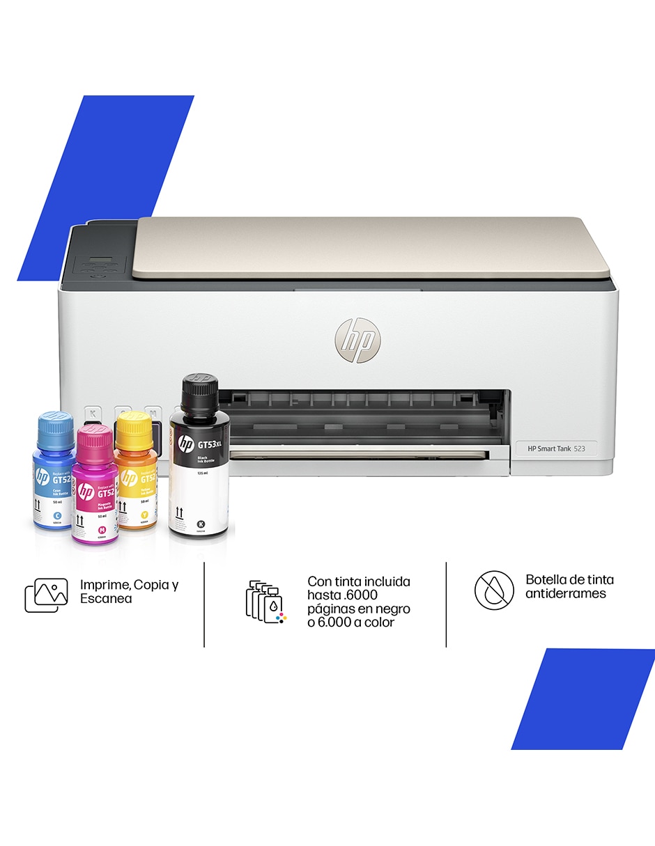 Multifuncional HP Smart Tank 523 de tinta continua alámbrica a color