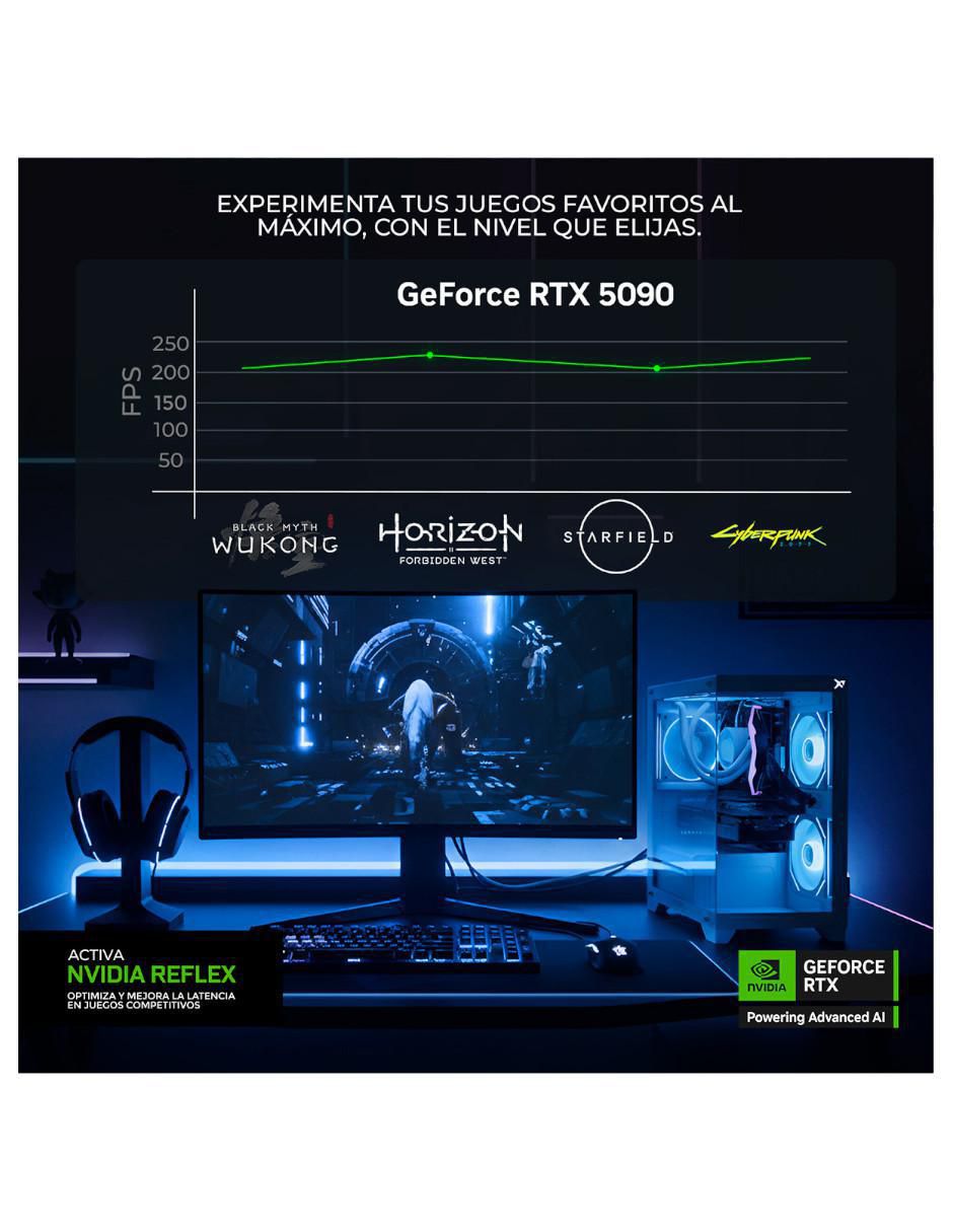 Computadora gamer XTPBAU964GB55090MA21B 27 pulgadas QHD Intel core ultra 9 285k NVIDIA GeForce RTX 5090 64 GB RAM 2 TB SSD 14