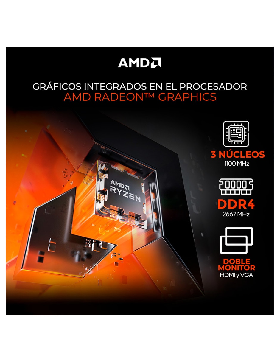 Computadora gamer XTPCAT16GBVEGA3MFB 21.5 pulgadas Full HD AMD Athlon AMD Radeon Vega 3 16 GB RAM 500 GB SSD 9