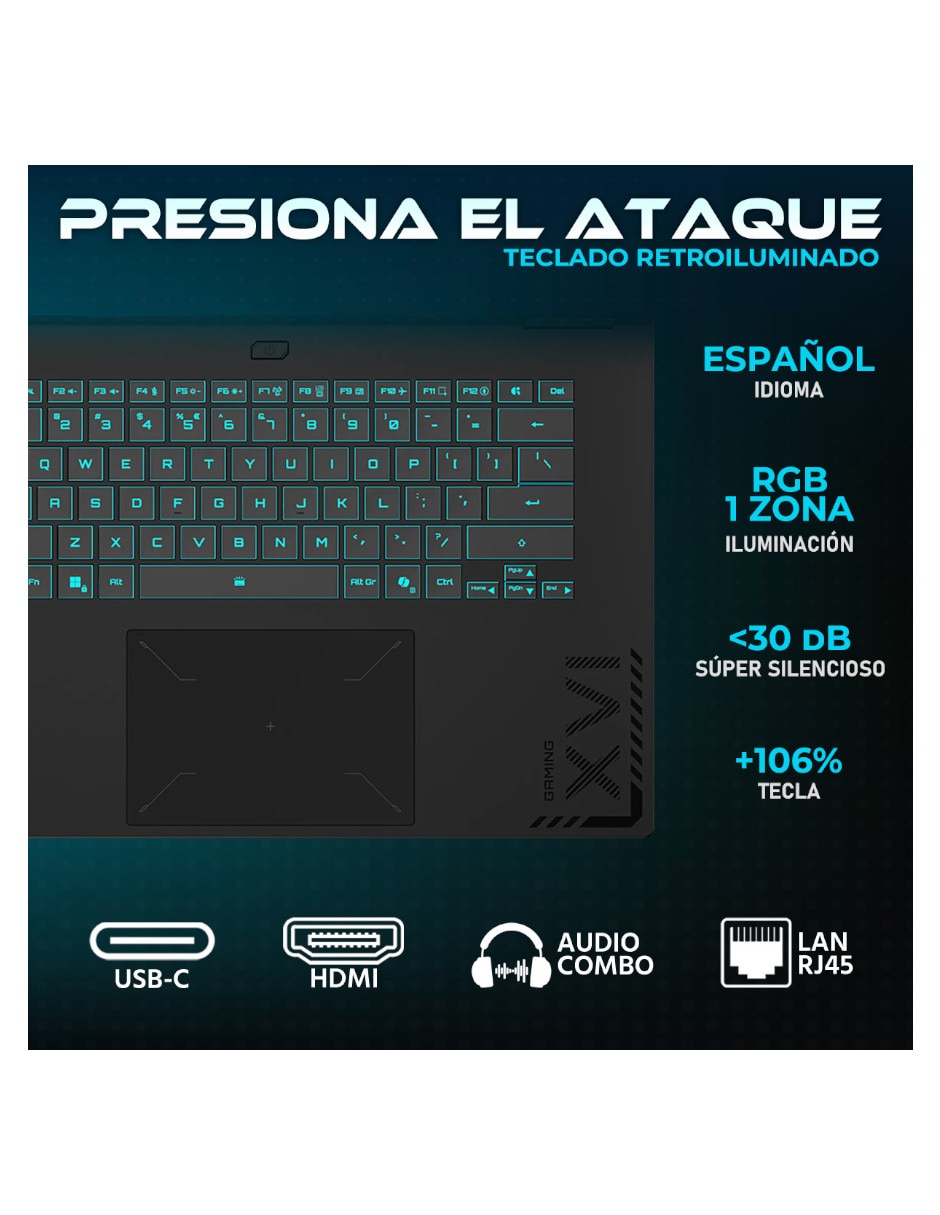 Laptop gamer Gigabyte Gaming A16 16 pulgadas WUXGA Intel Core i7 NVIDIA GeForce RTX 5060 16 GB RAM 1 TB SSD
