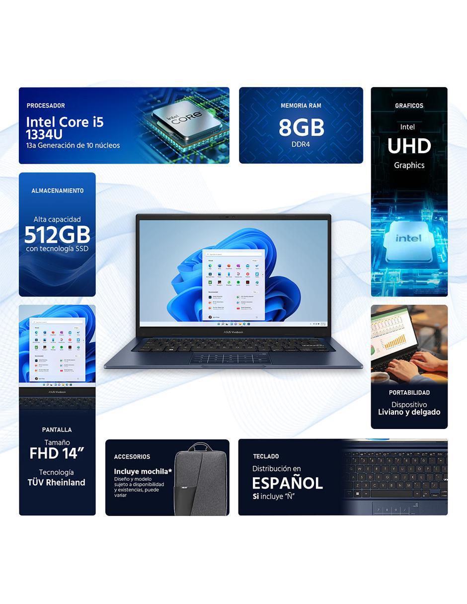Laptop Vivobook 14 pulgadas Full HD Intel Core i5 Intel UHD 8 GB RAM 512 GB 2