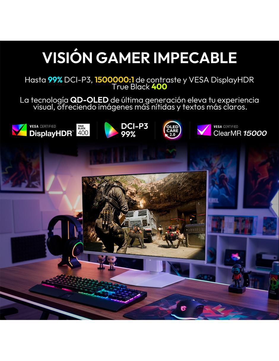 Monitor gamer Standard WQHD 27 pulgadas MAG 272QPW QD-OLED X28 Monitor gamer Standard WQHD 27 pulgadas MAG 272QPW QD-OLED X28