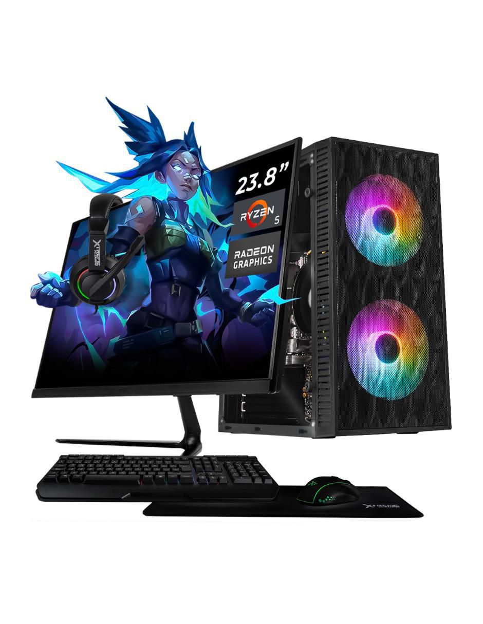 Computadora gamer XTPCR516GBVEGA11MFB 23.8 pulgadas Full HD AMD Ryzen 5 AMD Radeon Vega 11 16 GB RAM 1 TB SSD 1
