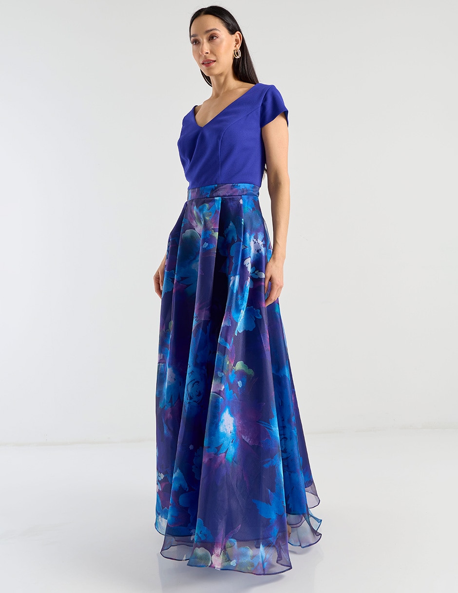 Vestido largo de fiesta Damaia Atelier escote V