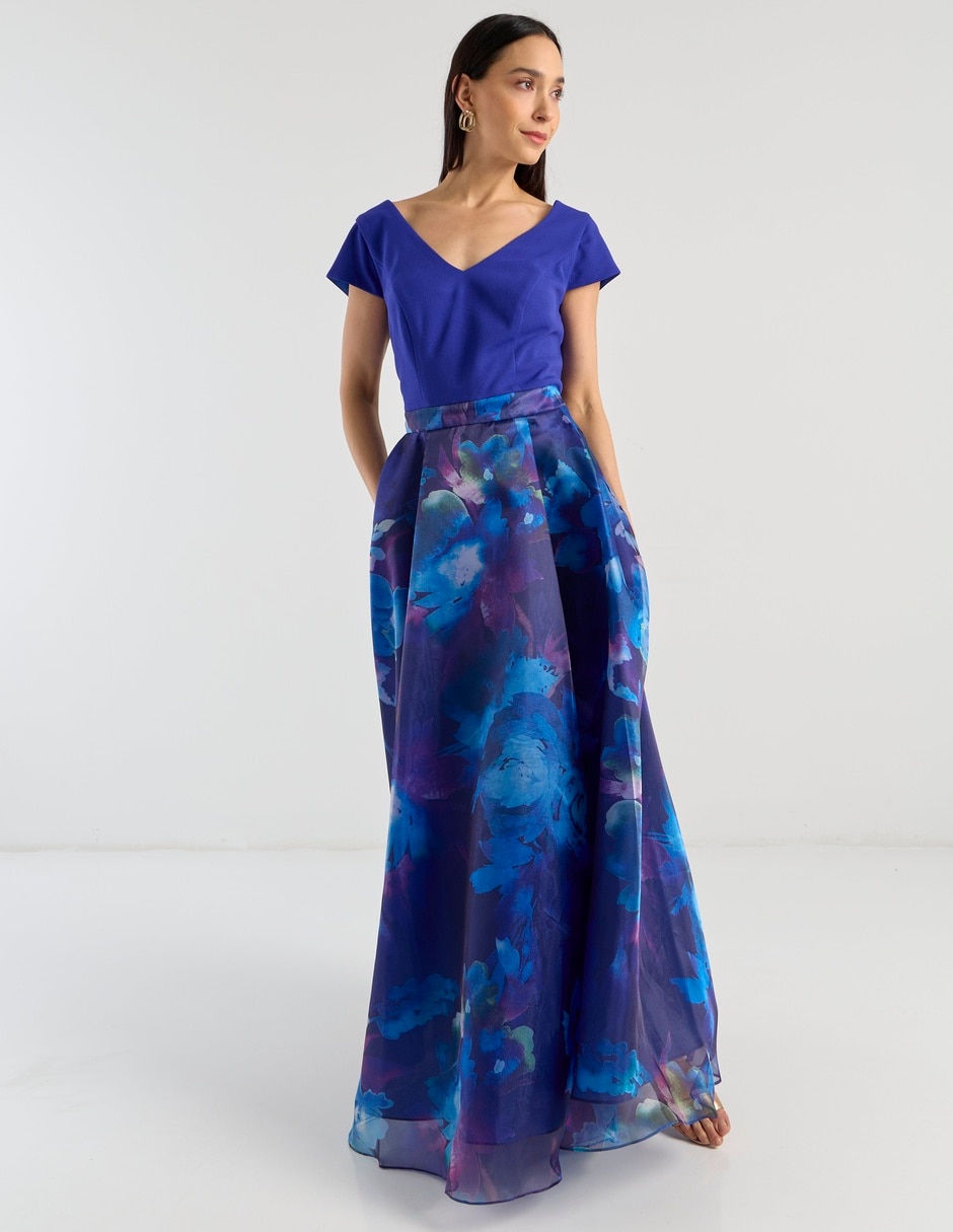 Vestido largo de fiesta Damaia Atelier escote V