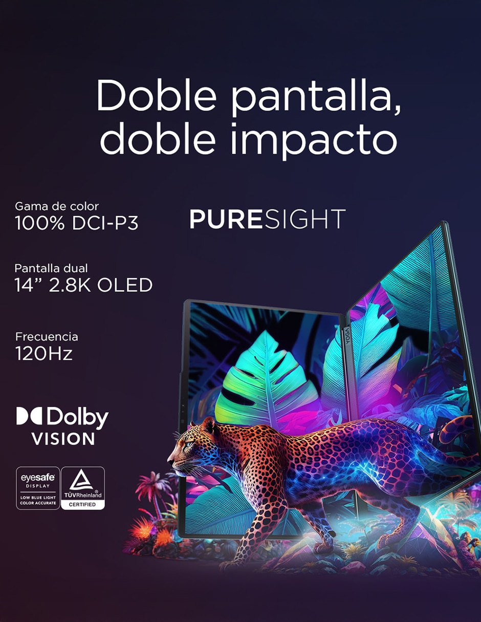 Laptop thin & light touch yoga book 9 14 pulgadas wqxga Intel core ultra 7 integradas 16 GB RAM 1 TB SSD 15