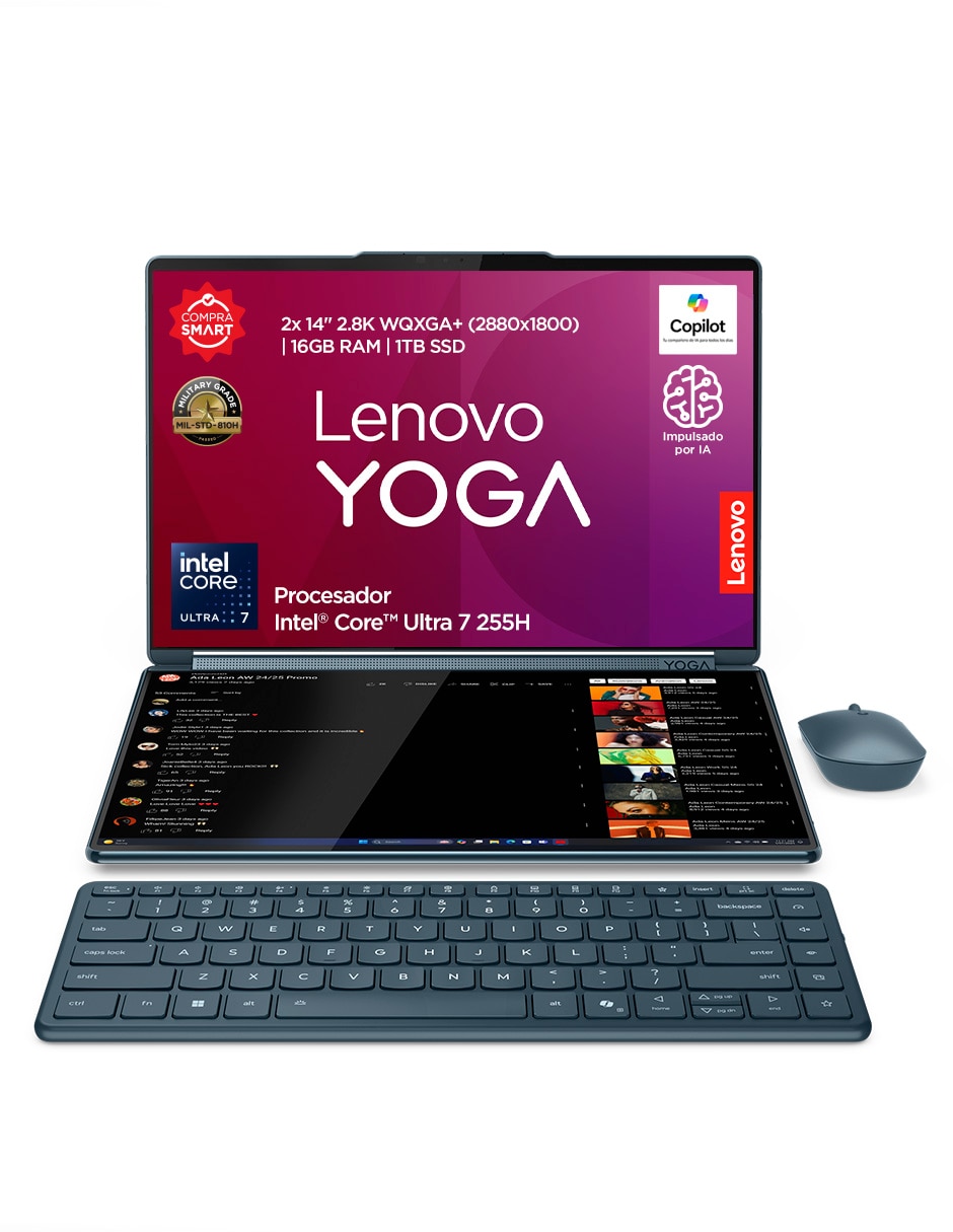 LENOVO Laptop thin & light touch lenovo yoga book 9 14 pulgadas wqxga Intel core ultra 7 integradas 16 GB RAM 1 TB SSD