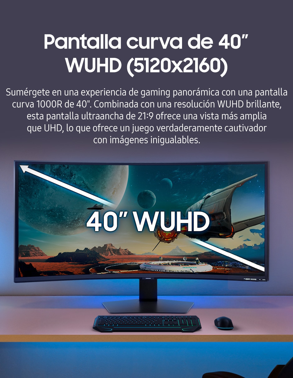 Monitor gamer Samsung VA UWQHD 40 pulgadas LS40FG750ELXZX