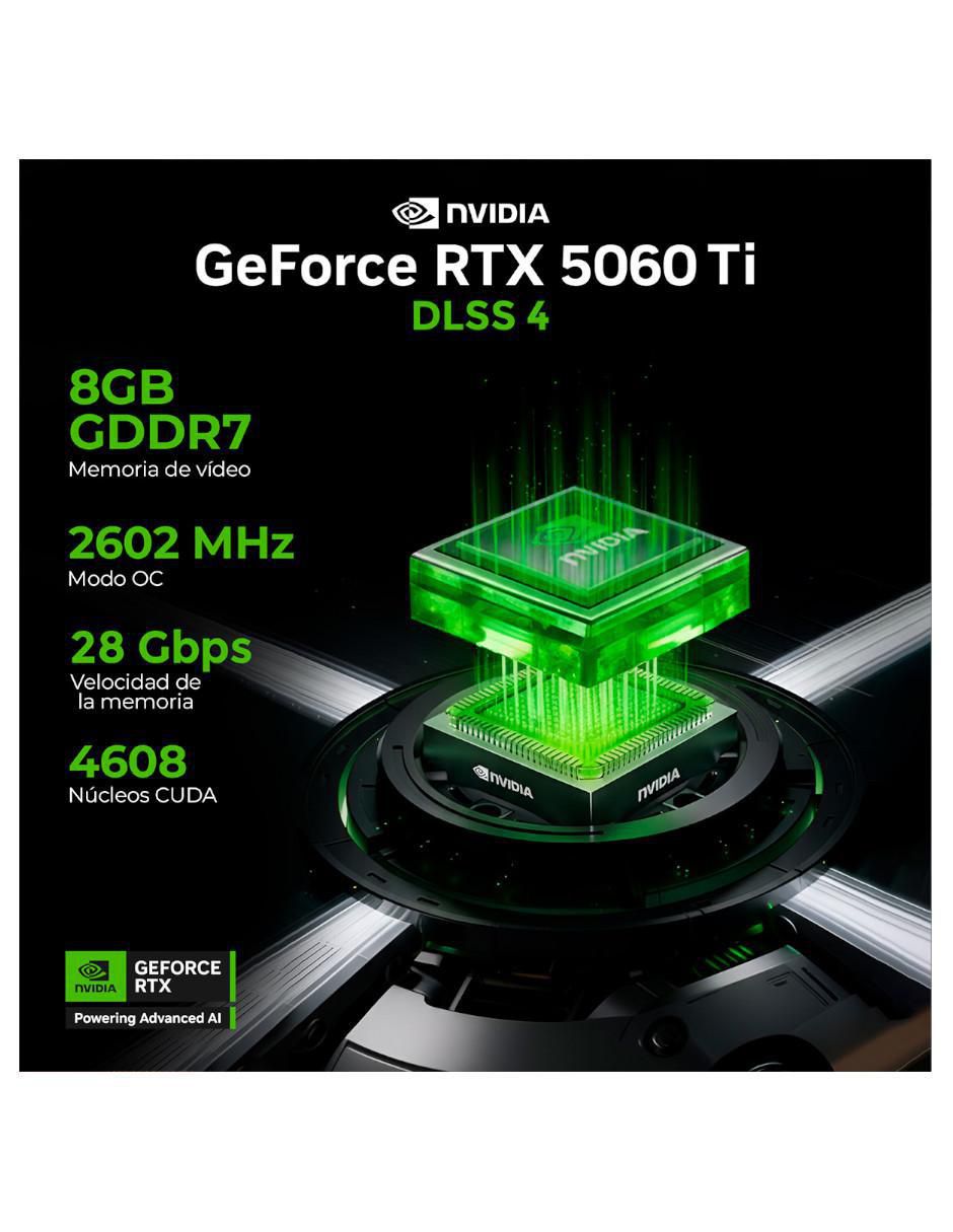 Computadora gamer XTPCR732GB5060TIMAE 32 pulgadas QHD AMD Ryzen 7 NVIDIA GeForce RTX 5060 Ti 32 GB RAM 1 TB SSD 7