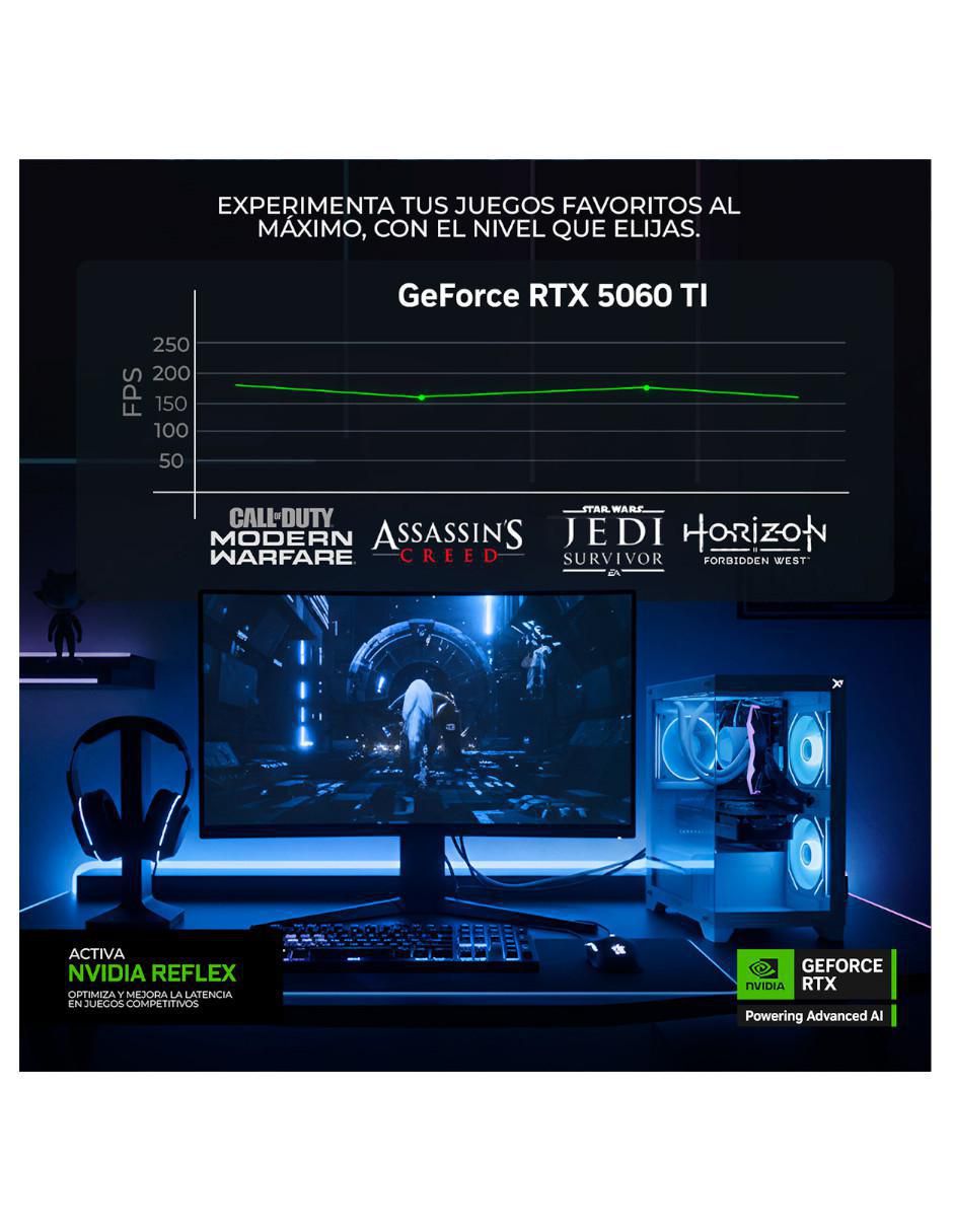 Computadora gamer XTPCR732GB5060TIMAE 32 pulgadas QHD AMD Ryzen 7 NVIDIA GeForce RTX 5060 Ti 32 GB RAM 1 TB SSD 9