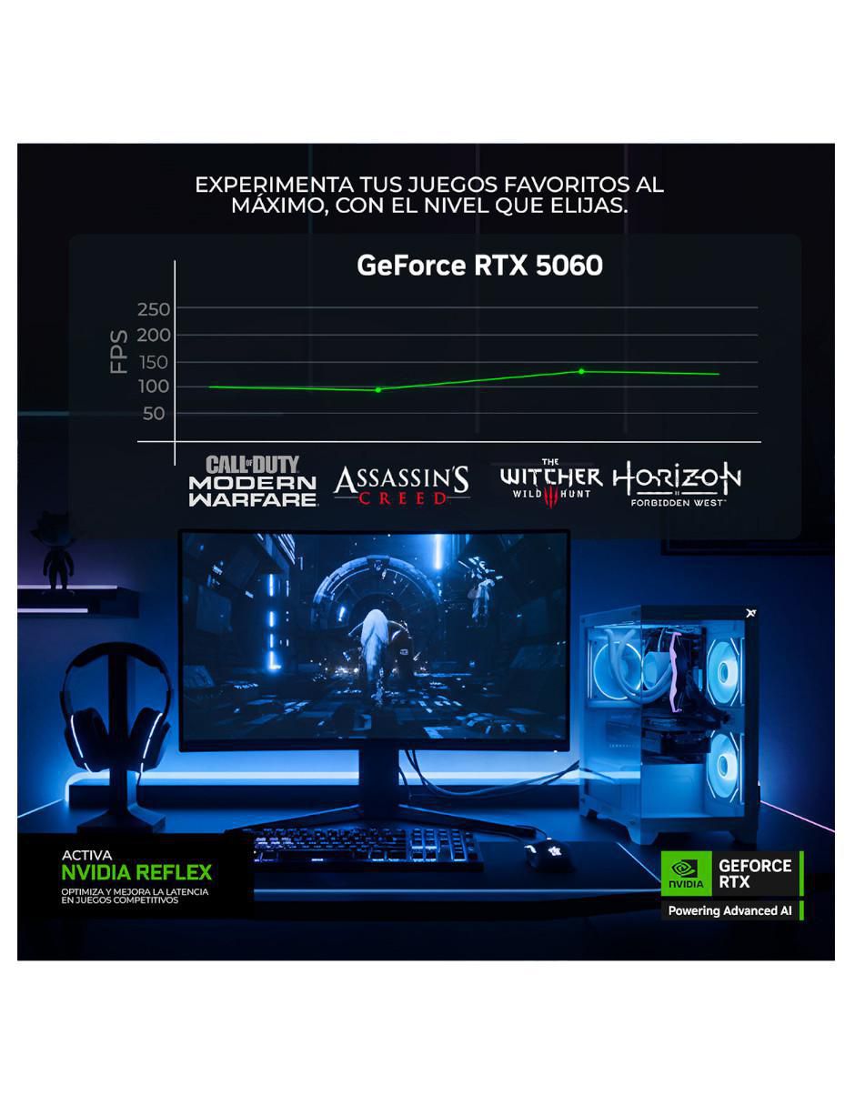 Computadora gamer XTPCR732GB5060MAE 32 pulgadas QHD AMD Ryzen 7 NVIDIA GeForce RTX 5060 32 GB RAM 1 TB SSD 9