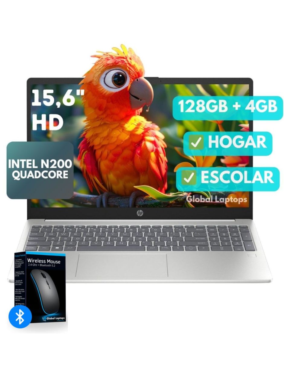 HP Laptop HP 15-FD0084 15.6 pulgadas HD Intel Celeron Intel Uhd Graphics 4 Gb RAM 128 Gb Ssd