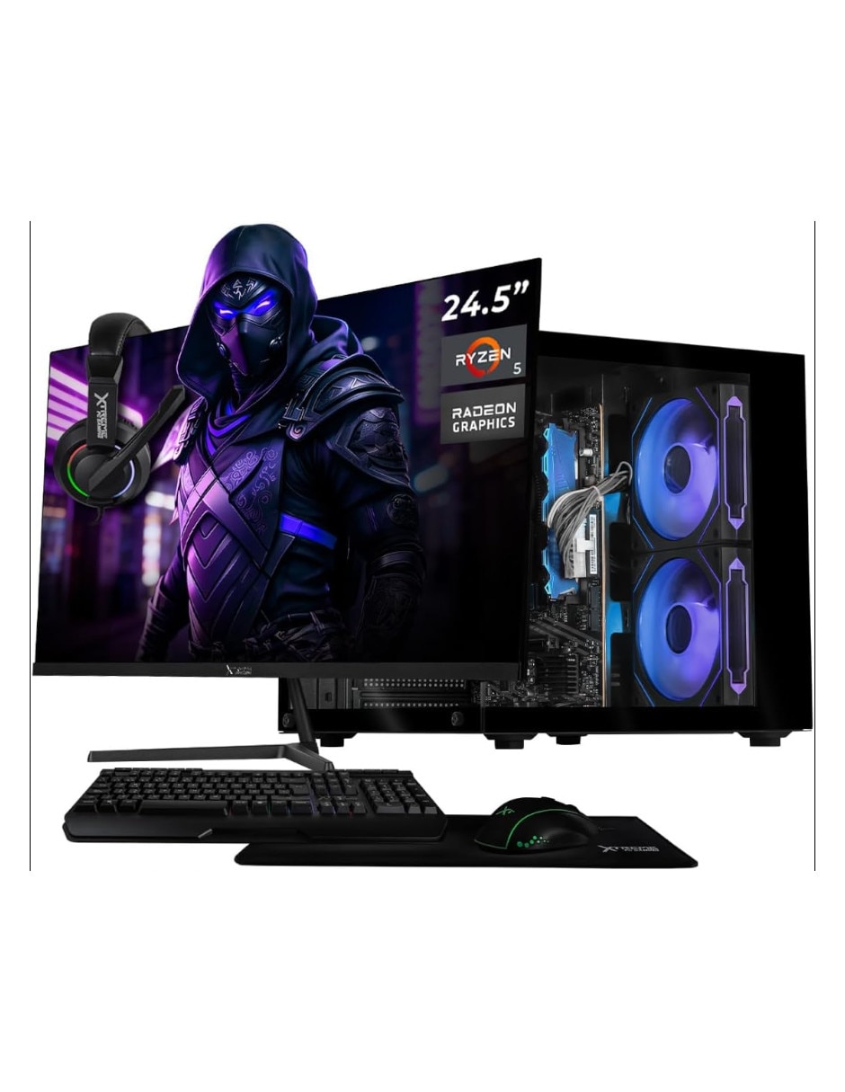 Computadora gamer XTBRR516GBVEGA11MTGB 24 pulgadas Full HD AMD Ryzen 5 AMD Radeon Vega 11 16 GB RAM 500 GB SSD 1