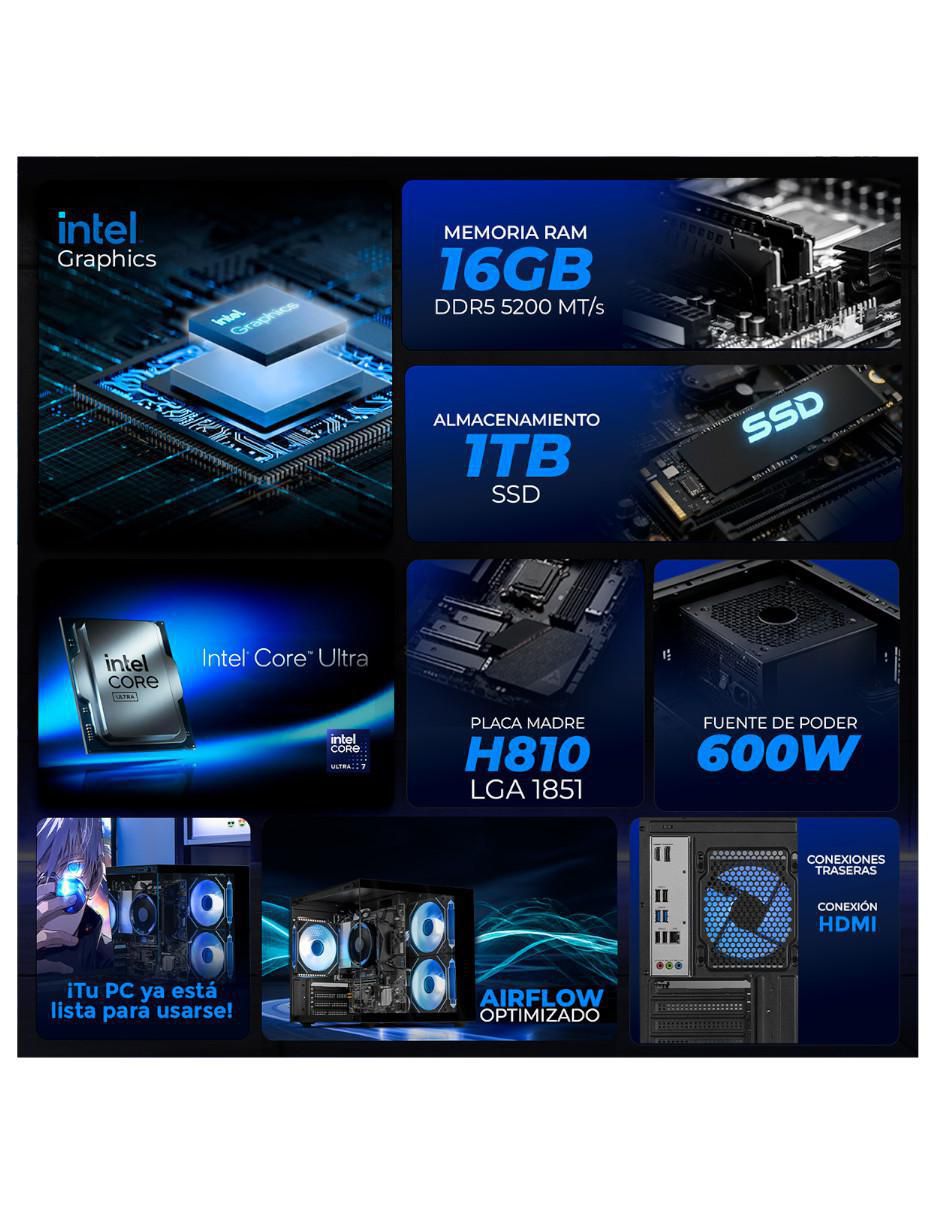 Computadora gamer XTBRU716GB5XETGB Intel Core Ultra 7 Integradas 16 GB RAM 1 TB SSD